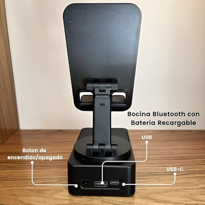 SOPORTE PRO PARA CELULAR CON PARLANTE BLUETOOTH Y CARGADOR